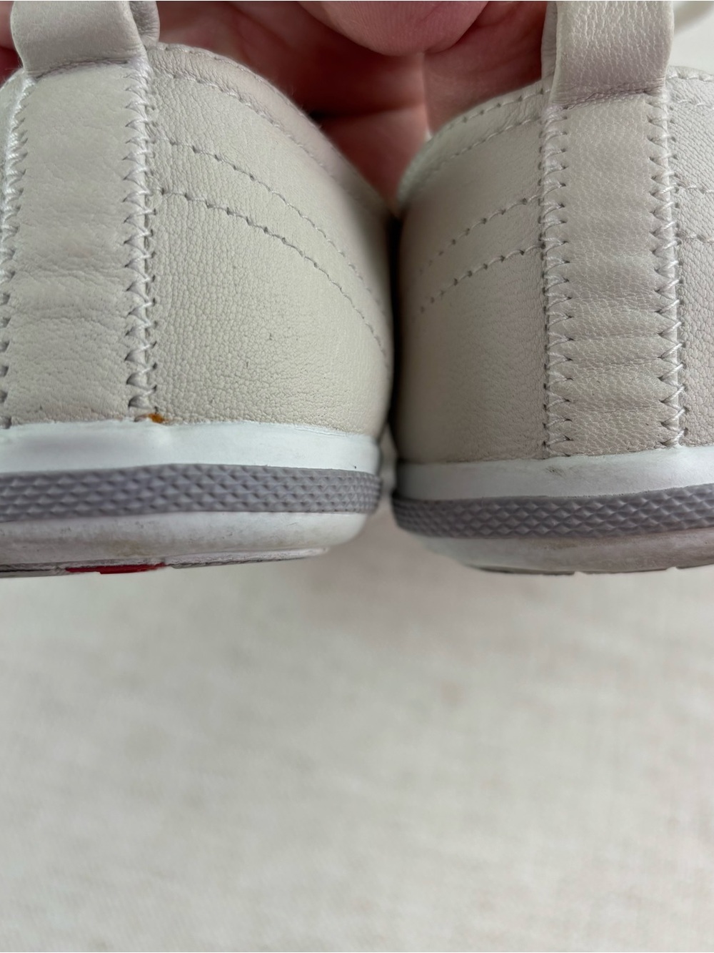 Prada women's size 38.5 White Leather low top Sneakers with Red Stripe Detail - Picture 5 of 16